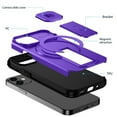 thumbnail image 4 of Case for iPhone 13 mini / 12 mini 5.4" with Invisible Fold Holder Stand, Magnetic Wireless Charging,Sliding camera casing,Shockproof Dropproof Tough Rugged Protective Case Cover,Purple, 4 of 10