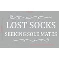 thumbnail image 3 of Lost Socks Seeking Sole Mates Vinyl Lettering Wall Decor Art Laundry Sticker Quote 23x12 -Inch White, 3 of 6
