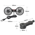 thumbnail image 3 of Abanicador del Ventilador de enfriamiento del respaldo del asiento del automóvil Ventilador portátil de doble cabezal con carga USB Ventilador de ventilación automático de rotación de 360 grados Enfri Irfora Abanicador del, 3 of 7
