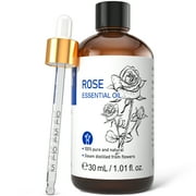 HIQILI Rose Essential Oil, 30mL Pure for Aromatherapy, Diffuser, Skin Care, Massage, Bath