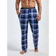 thumbnail image 3 of Men Plaid Print Contrast Letter Tape Sleep Pants, 3 of 5