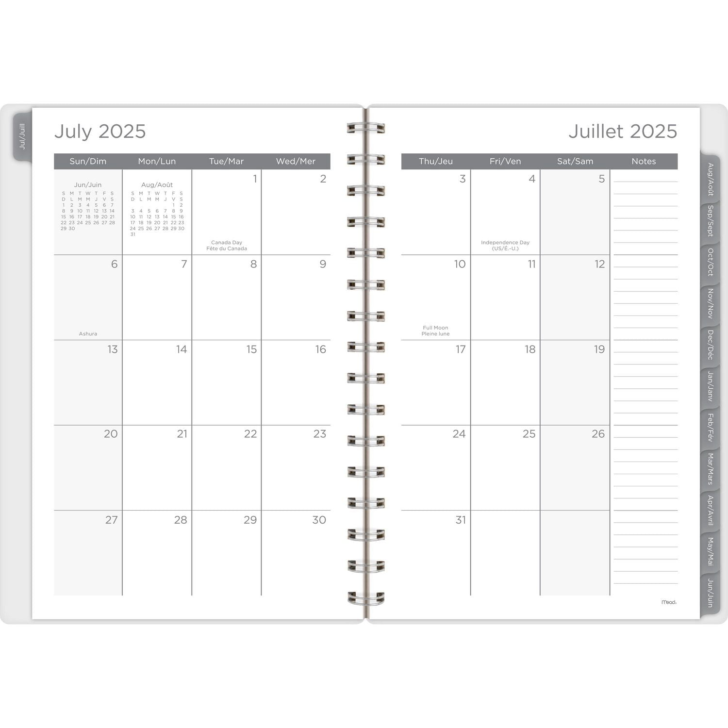 Agenda scolaire hebdomadaire Mead® Fun Floral Checker 2025-2026, petit format