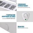 thumbnail image 3 of WANAI 6.0 Cubic Chest Freezer, Compact Deep Freezer with Top Open Door and Removable Storage Basket, 7 Gears Temperature Control, Energy Saving, for Office Dorm or Apartment,White, 3 of 9