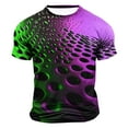 thumbnail image 2 of Purple Man Short Sleeve Tshirts Gradient 3D Digital Print Loose Fit Tops Tee for Mens Crewneck Track Gym Brunch Plain Fall Summer Tee Shirt 2025 Clothing Fashion L, 2 of 4