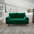 thumbnail image 6 of Kingway Furniture Mid-Century Modern Velvet Loveseat, Green, 6 of 7