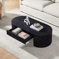 thumbnail image 4 of LiviNest Oval Coffee Table for Small Living Room: 51.18 Inch Compact Table with Hidden Drawer - Space-Saving Modern Design for Apartments & Urban Homes, 4 of 6