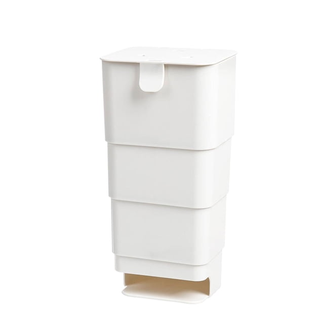 Wosthever Caja de almacenamiento no perforada para el hogar, caja de almacenamiento montada en la pared de fácil instalación, fuerte y duradera Organizadores de utensilios de cocina blanco