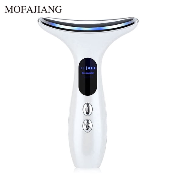 MOFAJIANG Face & Neck Massager Tool 6 in 1, Rechargeable Facial Massage Device,Facial Massager for Face and Neck, Vibration & Heated Firming, at-Home Face Tool for Skin Care