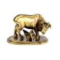 thumbnail image 1 of eSplanade Lucky Figurine - Nandi Kamadhenu Cow Kamdhenu Cow and Calf Sculpture | Holy Cow Statue Sculpture Showpiece | Brass - 2.5" Inches, 1 of 5