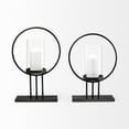 thumbnail image 4 of Mercana Furniture Saturn I Small Black Metal Table Candle Holder, 4 of 7