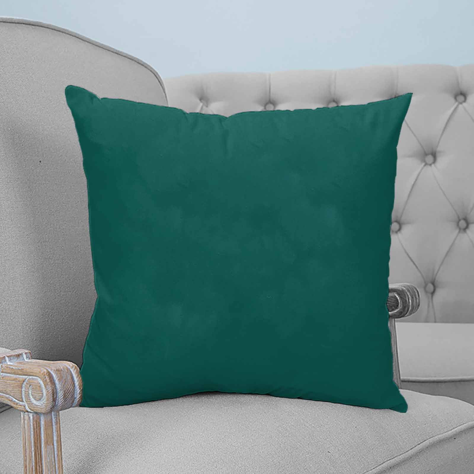 Dark Green 18x18 Pillow Covers Set of 2, Farmhouse Solid Green Color Modern Art Throw Pillow Covers Decorative Couch Cushion Case, Microfiber Square Pillowcases for Bedroom Car Living Room