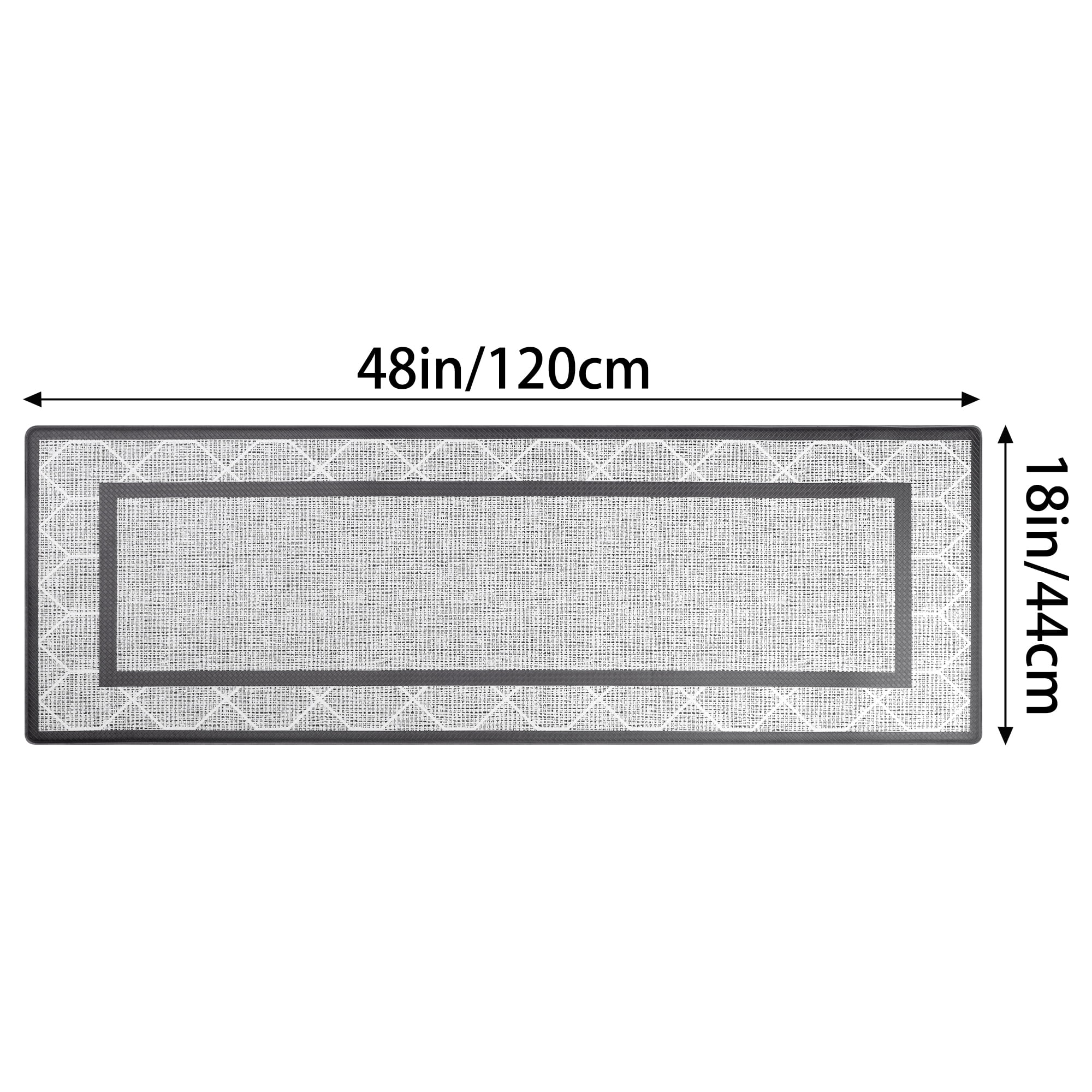 Unique Bargains Machine Washable Kitchen Rug Non-Slip Kitchen Runner Rugs Floor Mats Grey 18" x 48"