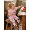 thumbnail image 4 of Cenuakty Baby Girl Cow Outfit Cartoon Animal Flying Sleeve Romper Bow Pants with Headband 3 Piece Summer Set, 4 of 9