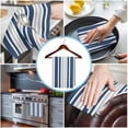 thumbnail image 3 of Navy Blue Grey Stripe Kitchen Towels Set of 2, Water Absorbent Dish Towel, Farmhouse Minimalist Striped Decorative Hand Towels - Quick Drying Cloth for Cooking Baking, 18x28 Inch, 3 of 8