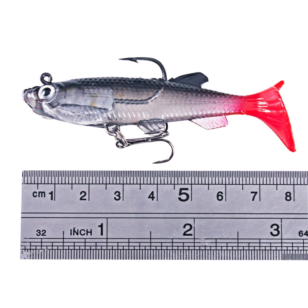 12PCS Lot Minnow Soft Fishing Lure 8cm/14g Weighted Bait Bass Paddle Tail USA