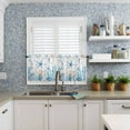 thumbnail image 6 of 3PCS Kitchen Curtains Valance and Tiers Set Semi Sheer Kitchen Curtain Valance Window Summer Ocean Starfish Coral White Tier & Valance Set Rod Pocket Valance Curtains, 54"x18"/27.5"x36"x2, 6 of 6