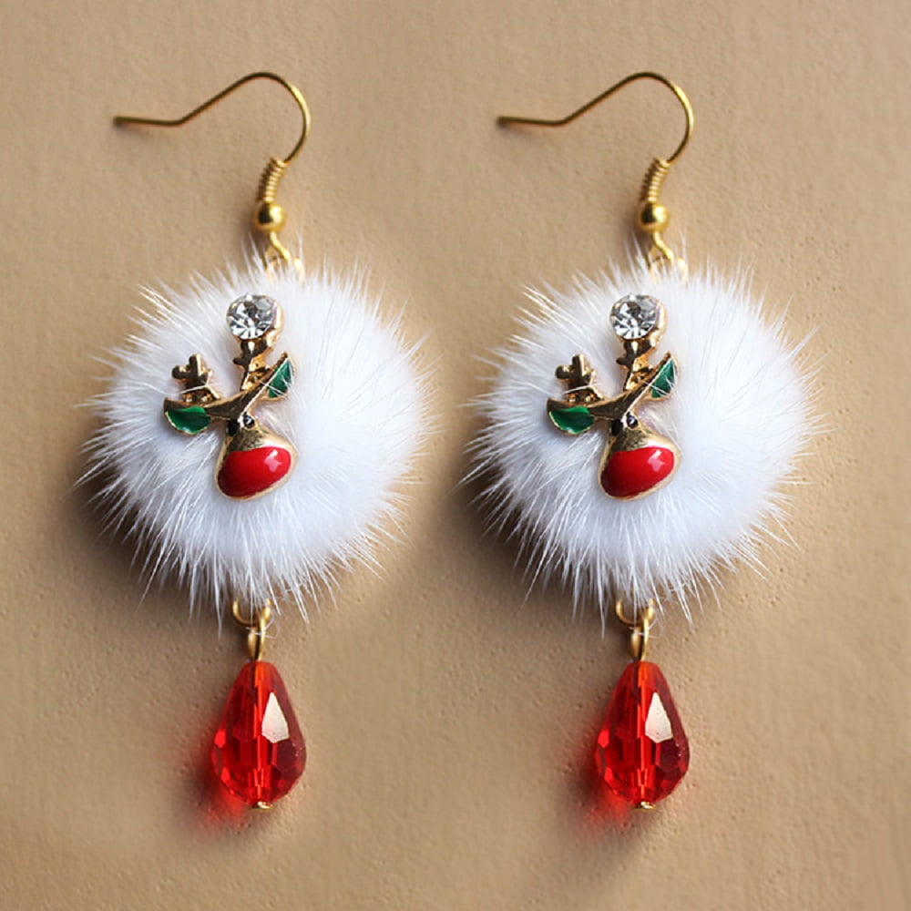 Christmas Tree Earrings Vintage Silver Tone Charm Earrings Christmas Earrings Xmas