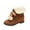 Brown, variant on Fesfesfes Womens Boots Snow Boots Women Increased Heel Height Plush Insulation Mid Length Boots 40(US:7.5)