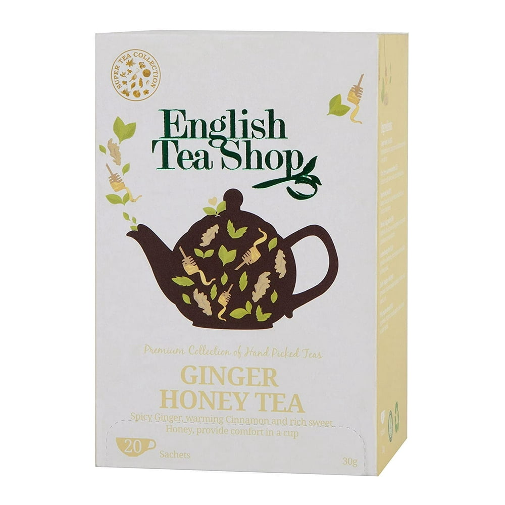 English Tea Shop Super Ginger Honey Tea Bags, 30 Gram (Pack of 6