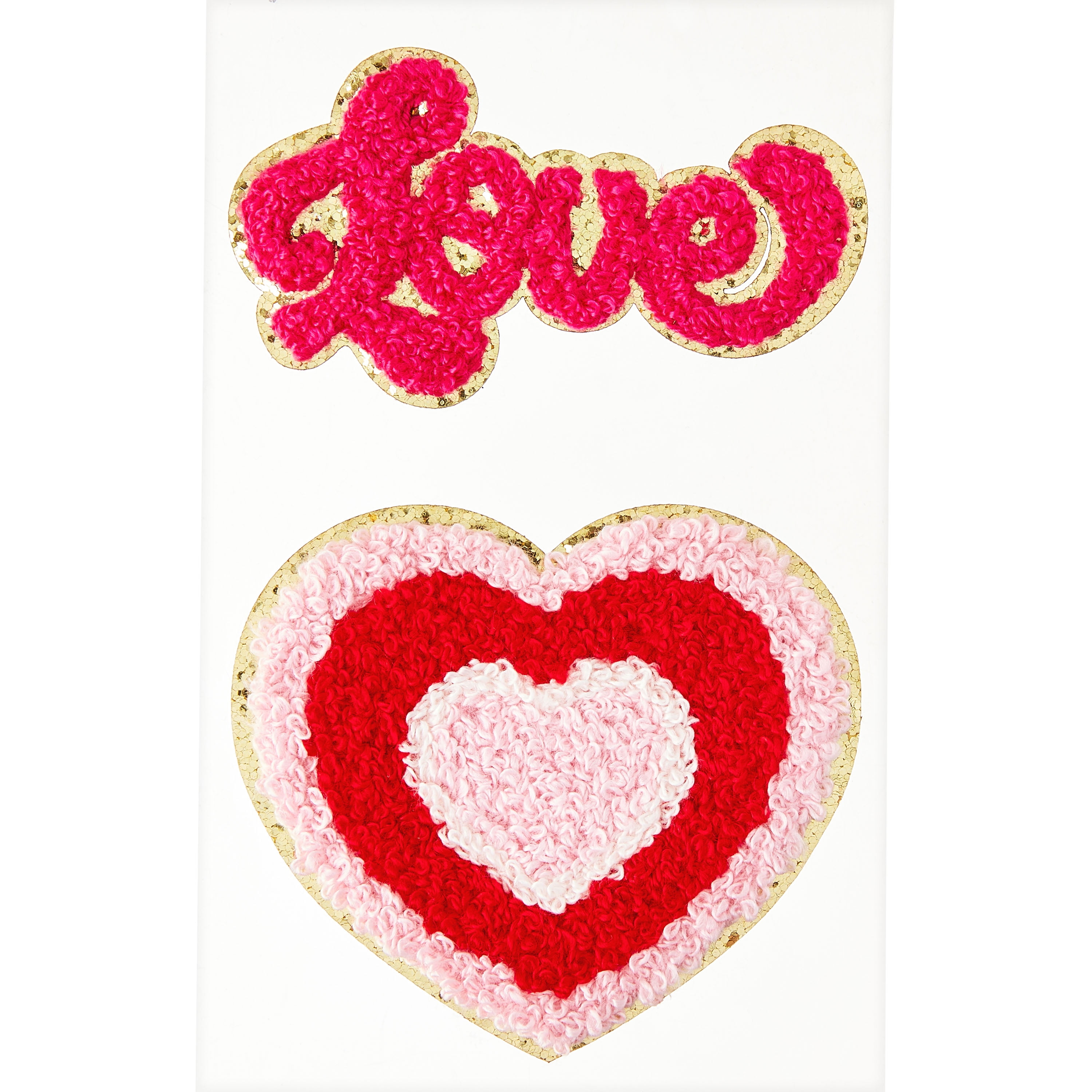 Hello Hobby Pink & Red Love & Heart Chenille Stickers, 2 Count