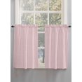 thumbnail image 3 of Kitchen Curtains 54 Inches length, Pink Striped Window Treatment Curtain Drapes, Modern Simple Farmhouse Beige Vintage Thermal Insulated Drapes for Basement Hotel RV, 42"x54", 2 Panels, 3 of 7