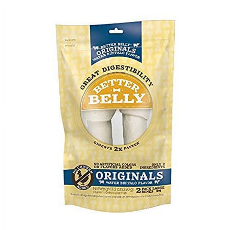 UPC: 0091093943152 | Better Belly Rolls Originals Water Buffalo Flavor Large Bones  2 Count  Great Digestible Rawhide