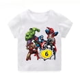 thumbnail image 5 of 2 3 4 5 6 7 8 9 Camisetas de niño de Marvel Avengers con nombre personalizado, ropa de verano para cumpleaños para niños, ropa de fiesta de cumpleaños de superhéroes, camiseta para bebé, 5 of 5