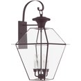 thumbnail image 3 of 15 inch 4 Light Bronze Outdoor Wall Lantern Pendant Lighting Fixture with Clear Beveled Glass Shade backed with Hand Crafted Solid Brass material for patio, front porch, entryway and more, 3 of 7