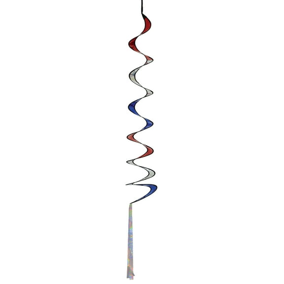 In the Breeze 4887 — Patriotic Sparkle Curly Wind Spinner — Fun Fourth of July Decoration