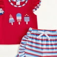thumbnail image 4 of CAUYDY Toddler Baby Girl Outfits Cute Print Short Sleeve T-Shirt Tops and Pants Clothes Sets Independence Day Gift for Newborn Girls (Sizes 6-12 Months,Red), 4 of 4