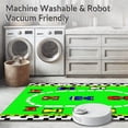 thumbnail image 5 of ODIKA 8'x10' Machine Washable Non-Slip Area Rug, Race Track Play Checkered Flag & Car Design High Traffic Rug, Green, 151461, 5 of 5