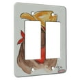 thumbnail image 1 of KuzmarK™ 2 Gang Rocker Wall Plate - Cow Pei Chocolate Chinese Shar Pei Dog Art by Denise Every, 1 of 1