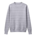 thumbnail image 4 of Lumtrix Womens Fall Basic Long Sleeve Sweater Soft Knit Classic Crew Neck Sweaters Loose Fit Casual Going Out Pullover Light Gray S, 4 of 4
