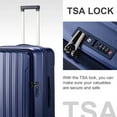 thumbnail image 5 of 20in Hardside Luggage with USB Port, Carry on Suitcase with Spinner Wheels and Built-in TSA Lock, Airline Approved, Navy Blue, 5 of 10