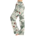 thumbnail image 2 of Lumtrix Christmas Pajama Pants For Women Cute Funny Holly And Berries Print Long Pj Bottoms Soft Comfy Elastic Waist Palazzo Pants Fall Pajamas Army Green 2XL, 2 of 6