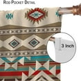 thumbnail image 5 of Aztec Curtains, Southwestern Native Tribal American Ethnic Pattern Western Boho Geometric Window Treatments for Living Room Bedroom Kitchen Beige Gray Drapes 2 Panel Sets,42x54 Inch, Style-12, 5 of 5