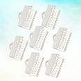 thumbnail image 4 of 100PCS 2CM Plated Ribbon Ends Metal Fastener Clasps Textured Crimp End Clamps Cord Ends Buckles Zipper Clips DIY Jewelry Accessories (Silver), 4 of 7