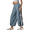 Blue, variant on Women's Parachute Pants Baggy Elastic Waist Track Pants Casual Bow Knot Trousers with Pockets