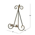 thumbnail image 4 of DecMode 11" x 14" Gold Metal Tabletop Arched Fleur De Lis Easel with Scroll Details, 4 of 9