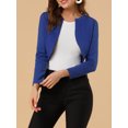 thumbnail image 5 of MODA NOVA Junior's Solid Curved Hem Long Sleeves Crop Shrug Cardigan, 5 of 7
