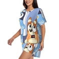 thumbnail image 2 of Lsque Bluey Women's Short-Sleeved Pajama Set - 2 Piece Soft and Lightweight Sleepwear Set-Large, 2 of 9