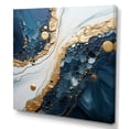 thumbnail image 2 of Designart "Abstract Liquid Art in Gold and Blue IV" Abstract Wall Art - Modern Gold Abstract Liquid Ink Hallway Wall Art Decor, 2 of 6