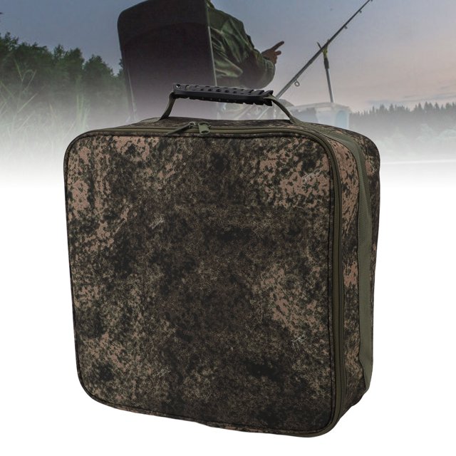 Adjustable Large Capacity Fishing Reel Gear Bag, 4 Compartments with Padded , for Fly Traditional Rotating Casting Trolling Reels, No Dust