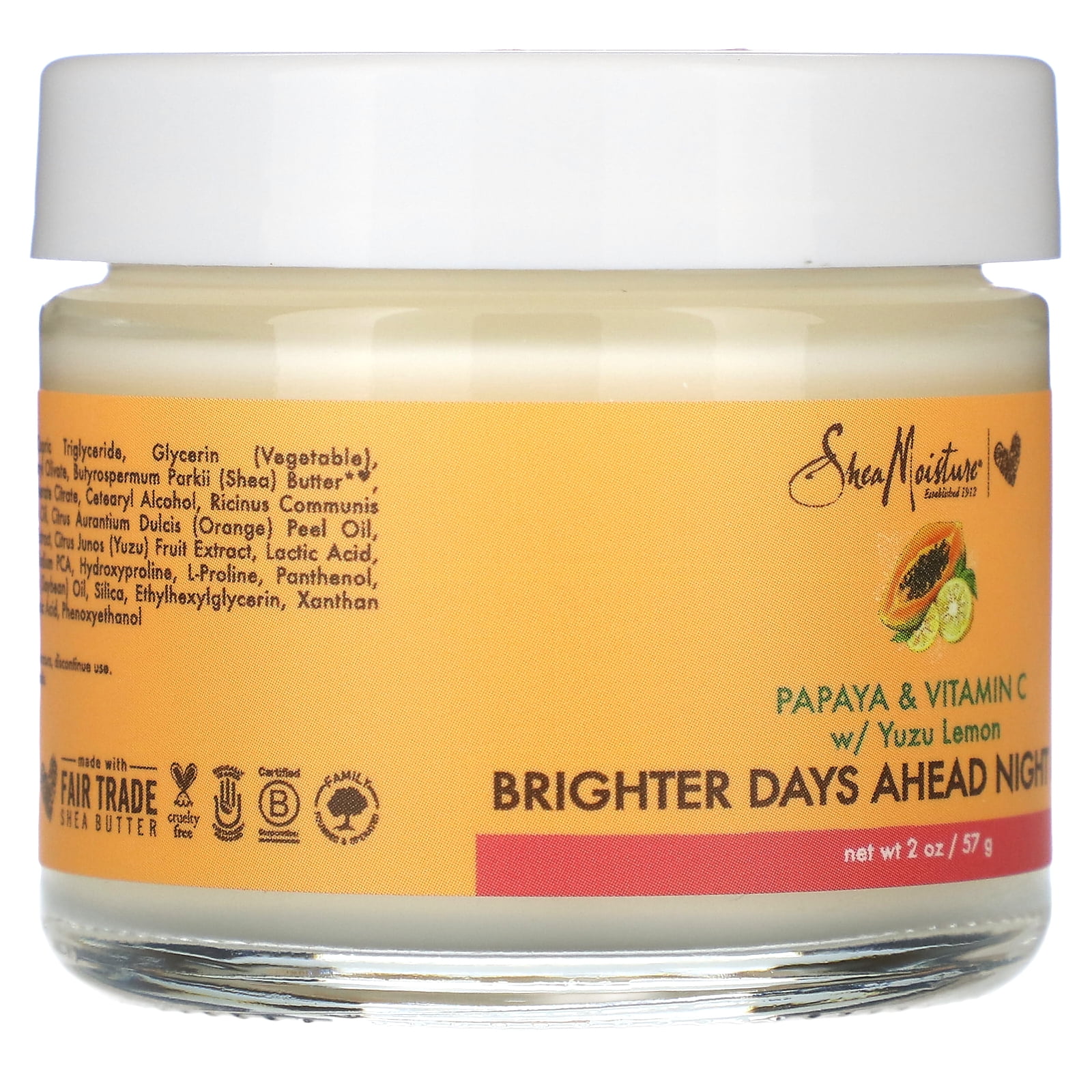SheaMoisture Hydrating Facial Moisturizer - Brighter Days Ahead Night Cream  with Papaya and Vitamin C, 2 oz
