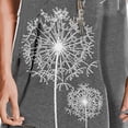 thumbnail image 6 of opolski Casual Women Solid Color Short Sleeve O Neck Dandelion Print Cotton T-shirt, 6 of 6