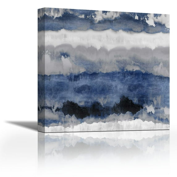 Indigo Gradations - Contemporary Fine Art Giclee on Canvas Gallery Wrap - wall décor - Art painting - 36 x 36 Inch - Ready to Hang