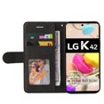 thumbnail image 2 of Case for LG K42/K52/K62 Leather Wallet Book Flip Folio Stand View Cover - Black, 2 of 5