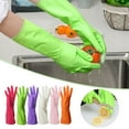 thumbnail image 5 of 1 Pair Reusable Chemical Resistant Gloves Large Heavy Duty Rubber Work Gloves 14.6" Long Nitrile Gloves for Acid Alkali Oil Protection and Industrial Use Household,Straight Cuff(GN2,14.6x2.8"), 5 of 7