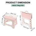 thumbnail image 2 of Uxcell 8" Folding Step Stool for Adults 165 lbs Capacity Non-Slip Step Stool with Handle Collapsible Foot Stools Pink, 2 of 7