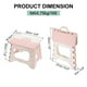 thumbnail image 2 of Uxcell Taburete Plegable de 8" para Adultos Capacidad de 165 lbs Taburete Antideslizante con Mango Taburetes Plegables Rosa, 2 of 7